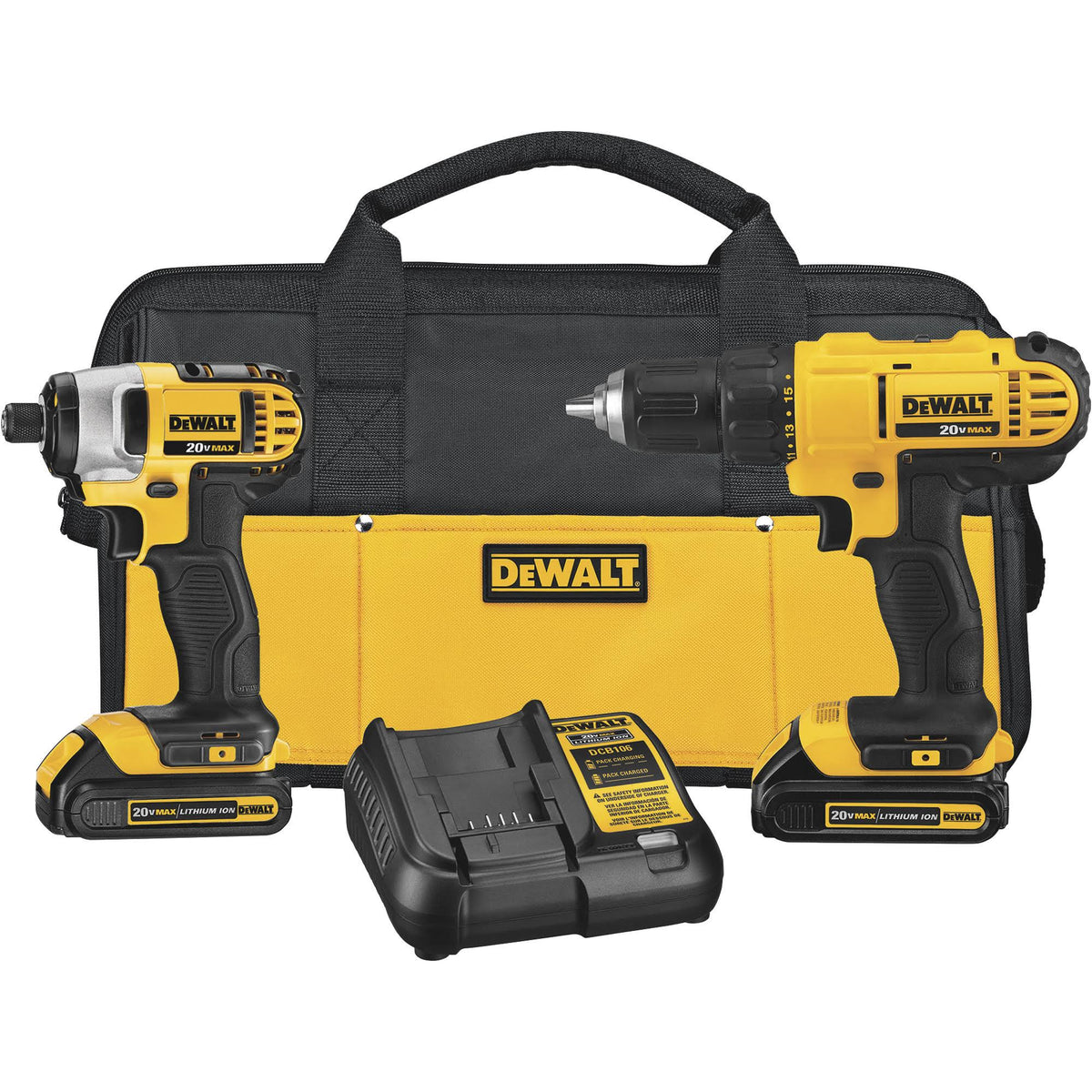 DeWalt DCK240C2 20 Volt Cordless Lithium Ion Drill Driver and Impact Driver Kit