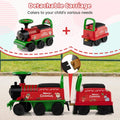 6V 2 Seater Ride On Train with Detachable Carriage, Under Seat Storage, Whistle & Flashing LED Lights, Trackless Electric Ride On Toy for Kids